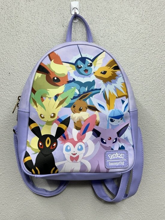 Loungefly Pokemon Eevee Eeveelutions Watercolor Mini Backpack EUC Purple main image 7